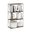 Furinno Rata 4-Tier Flat Base Shelf Display Rack in French Oak Grey