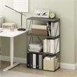 Furinno Rata 4-Tier Flat Base Shelf Display Rack in French Oak Grey