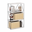 Furinno Rata 4-Tier Flat Base Shelf Display Rack in Marble White