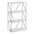 Furinno Rata 4-Tier Flat Base Shelf Display Rack in Marble White