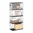 Furinno Rata 5-Tier Flat Base Shelf Display Rack Wide in Americano