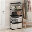 Furinno Rata 5-Tier Flat Base Shelf Display Rack Wide in Americano