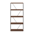 Furinno Rata 5-Tier Flat Base Shelf Display Rack Wide in Columbia Walnut