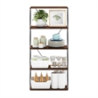 Furinno Rata 5-Tier Flat Base Shelf Display Rack Wide in Columbia Walnut
