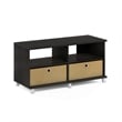 Furinno ANDREY Entertainment Center with Bin Drawers in Dark Espresso
