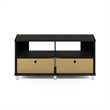 Furinno ANDREY Entertainment Center with Bin Drawers in Dark Espresso