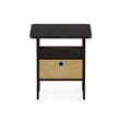 Furinno ANDREY End Table Nightstand with Bin Drawer in Dark Espresso