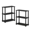 Furinno TURN-S-TUBE 3-Tier Shelf Display Rack in Americano Set of 2