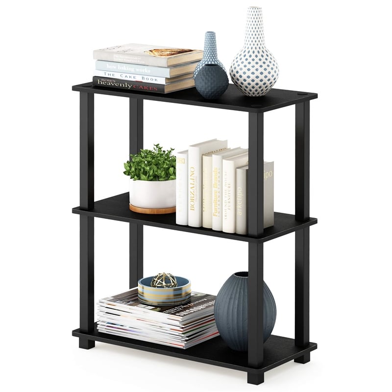 Furinno TURN-S-TUBE 3-Tier Shelf Display Rack in Americano Set of 2