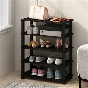Furinno TURN-S-TUBE 3-Tier Stackable Shoe Rack in Espresso Set of 2