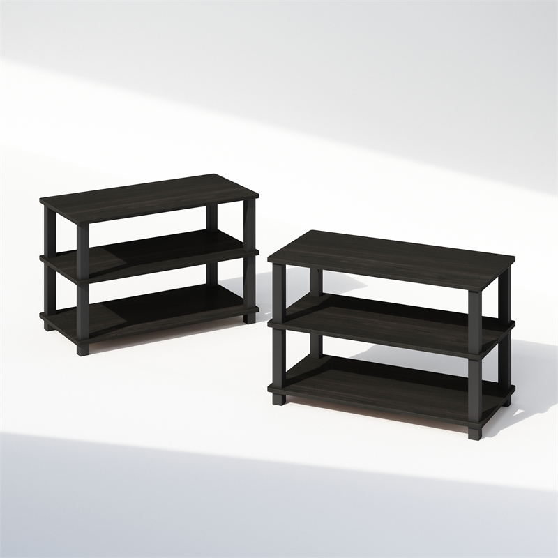 Furinno TURN-S-TUBE 3-Tier Stackable Shoe Rack in Espresso Set of 2