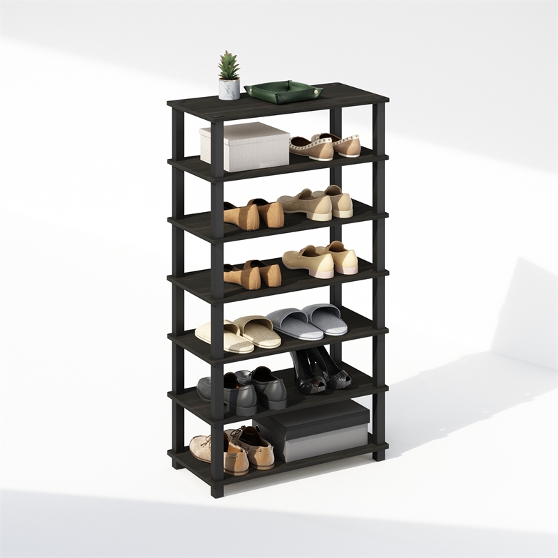 Furinno TURN-S-TUBE 4-Tier Shoe Rack in Espresso Set of 2