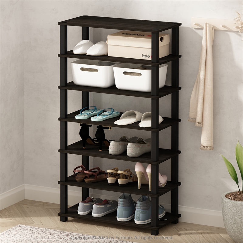 Furinno TURN-S-TUBE 4-Tier Shoe Rack in Espresso Set of 2