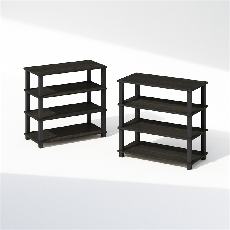 Furinno TURN-S-TUBE 4-Tier Shoe Rack in Espresso Set of 2