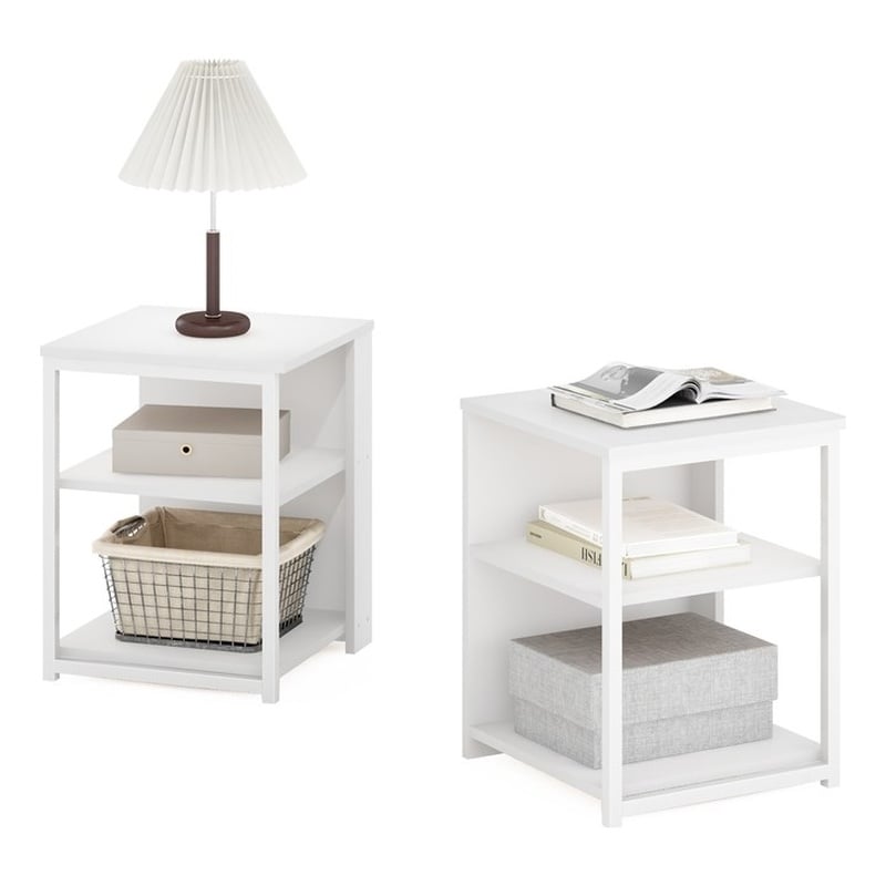 Furinno CAMNUS End Table in Set of 2 Solid White