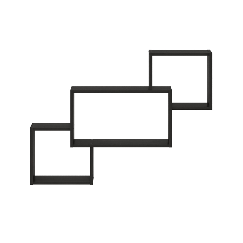 Furinno ROSSI Interweave Wall Mount Floating Shelf in Set of 3 Espresso