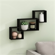 Furinno ROSSI Interweave Wall Mount Floating Shelf in Set of 3 Espresso