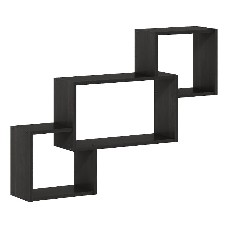 Furinno ROSSI Interweave Wall Mount Floating Shelf in Set of 3 Espresso