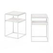 Furinno MORETTI 2-Tier Lifestyle Stackable Shelf in Solid White Set of 2
