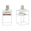 Furinno MORETTI 2-Tier Lifestyle Stackable Shelf in Solid White Set of 2