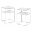 Furinno MORETTI 2-Tier Lifestyle Stackable Shelf in Solid White Set of 2
