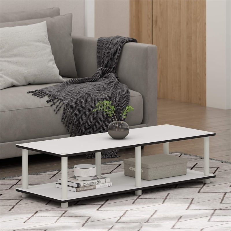 Furinno Just No Tools Wide TV Stand in Plain White