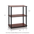 Furinno TURN-N-TUBE 3-Tier Shelf Display Rack in Dark Cherry Set of 2