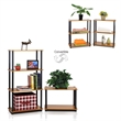 Furinno TURN-N-TUBE 3-Tier Shelf Display Rack in Light Cherry Set of 2