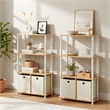 Furinno Go Green 4-Tier Storage Rack Shelving Unit w/Bins in Set of 2