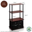 Furinno Go Green 4-Tier Storage Rack Shelving Unit w/Bins in Set of 2