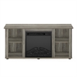 Furinno JENSEN TV Stand with Fireplace in French Oak Grey