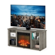Furinno JENSEN TV Stand with Fireplace in French Oak Grey