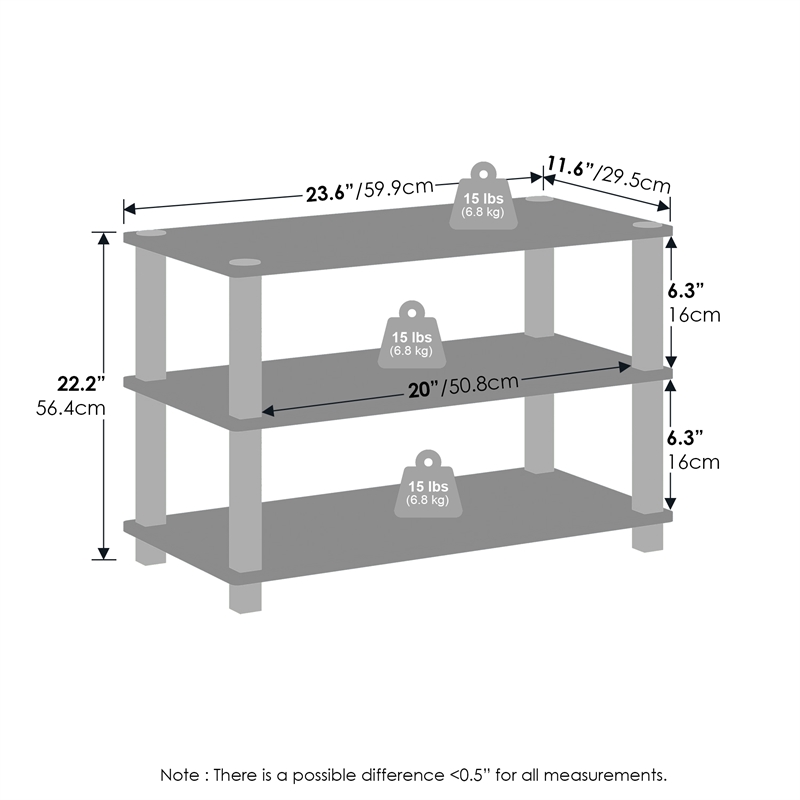 Furinno TURN-S-TUBE 3-Tier Stackable Shoe Rack in Amber Pine Set of 2