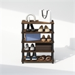 Furinno TURN-S-TUBE 3-Tier Stackable Shoe Rack in Amber Pine Set of 2