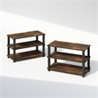 Furinno TURN-S-TUBE 3-Tier Stackable Shoe Rack in Amber Pine Set of 2