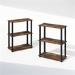 Furinno TURN-S-TUBE 3-Tier Shelf Display Rack in Amber Pine Set of 2