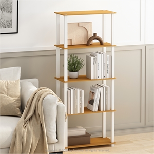 Furinno TURN-S-TUBE 3-Tier Shelf Display Rack in Beech Set of 2