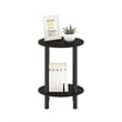 Furinno TURN-N-TUBE 2-Tier Round Wooden End Table in Espresso