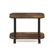 Furinno TURN-N-TUBE Oval End Table with Casters in Amber Pine