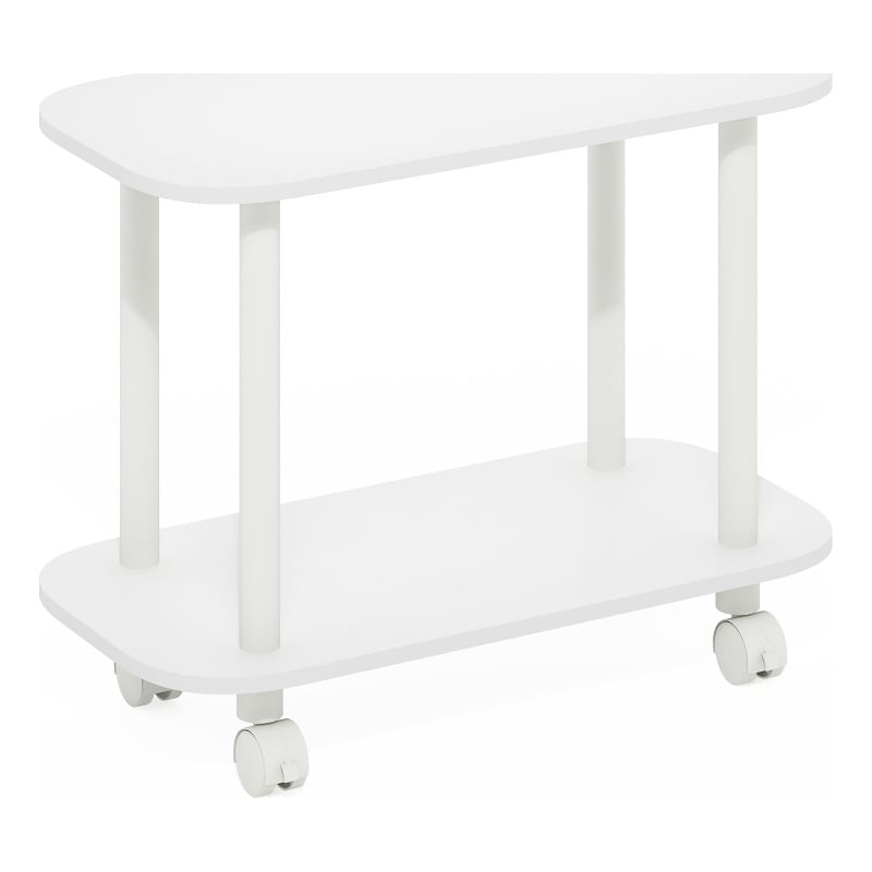 Furinno TURN-N-TUBE Oval End Table with Casters in White
