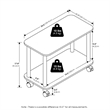 Furinno TURN-N-TUBE Rectangle End Table with Casters in White