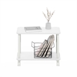 Furinno TURN-N-TUBE Rectangle End Table with Casters in White