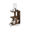 Furinno Boyate Sofa End Table with USB Type-C Charging Port in Amber Pine