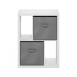 Furinno VIOLA Standing Storage Shelf with Two Bins in White
