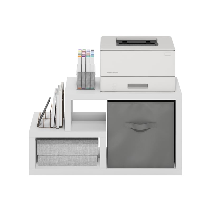 Furinno VIOLA Multipurpose Shelf in with Bin in White
