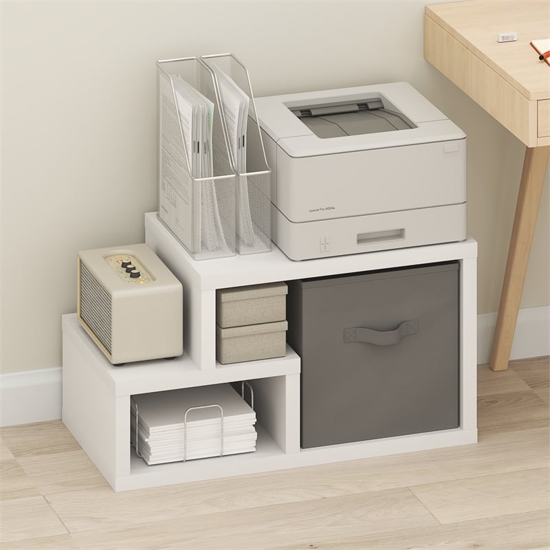 Furinno VIOLA Multipurpose Shelf in with Bin in White