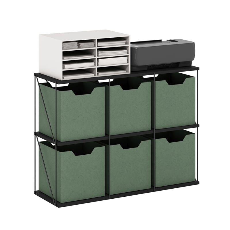 Furinno Rata 3 x 2 Flat Base Shelf Display Rack in Americano