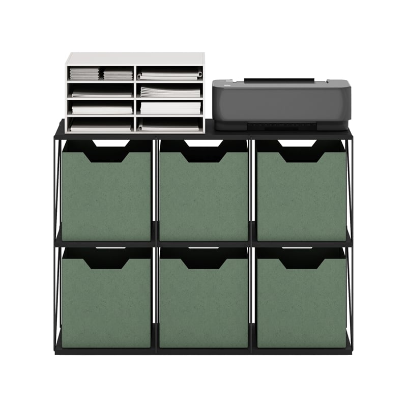 Furinno Rata 3 x 2 Flat Base Shelf Display Rack in Americano