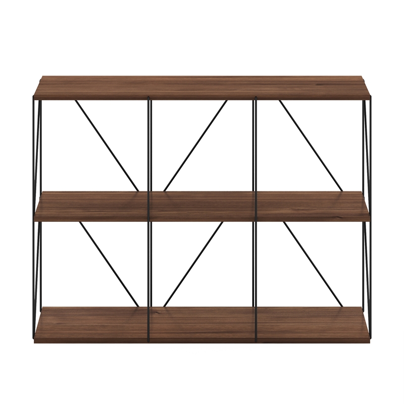 Furinno Rata 3 x 2 Flat Base Shelf Display Rack in Columbia Walnut