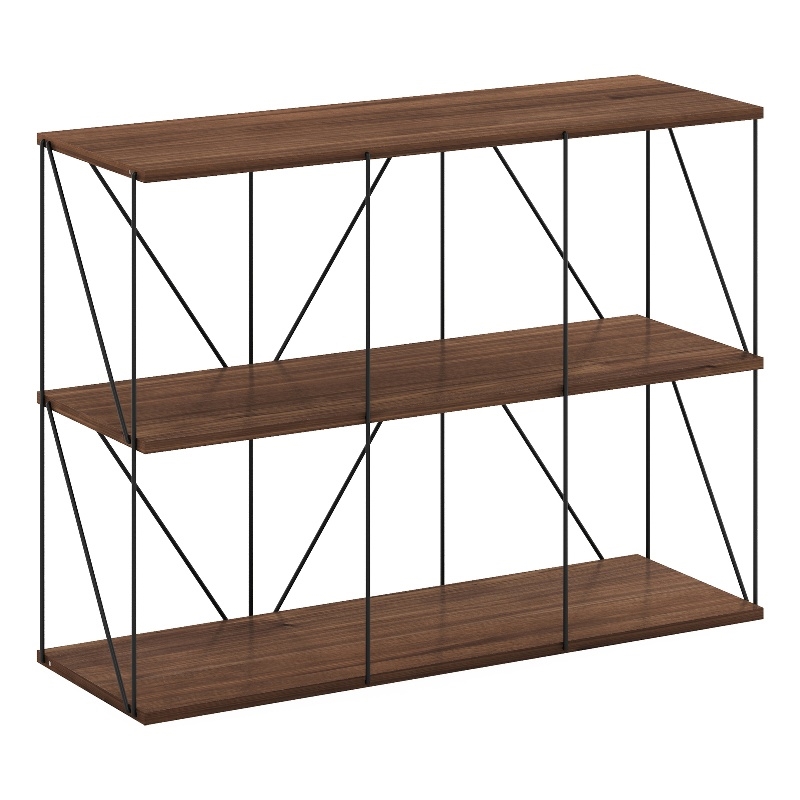 Furinno Rata 3 x 2 Flat Base Shelf Display Rack in Columbia Walnut